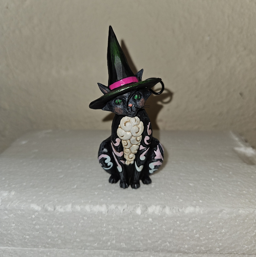 Jim Shore Mini Halloween Pumpkin/Cat/Witch Figurine Set - Picture 6 of 11